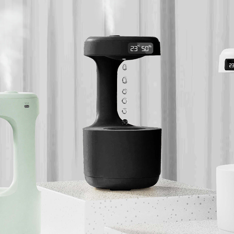 Anti-Gravity Humidifier/Aroma Diffuser With Clock Water Drop