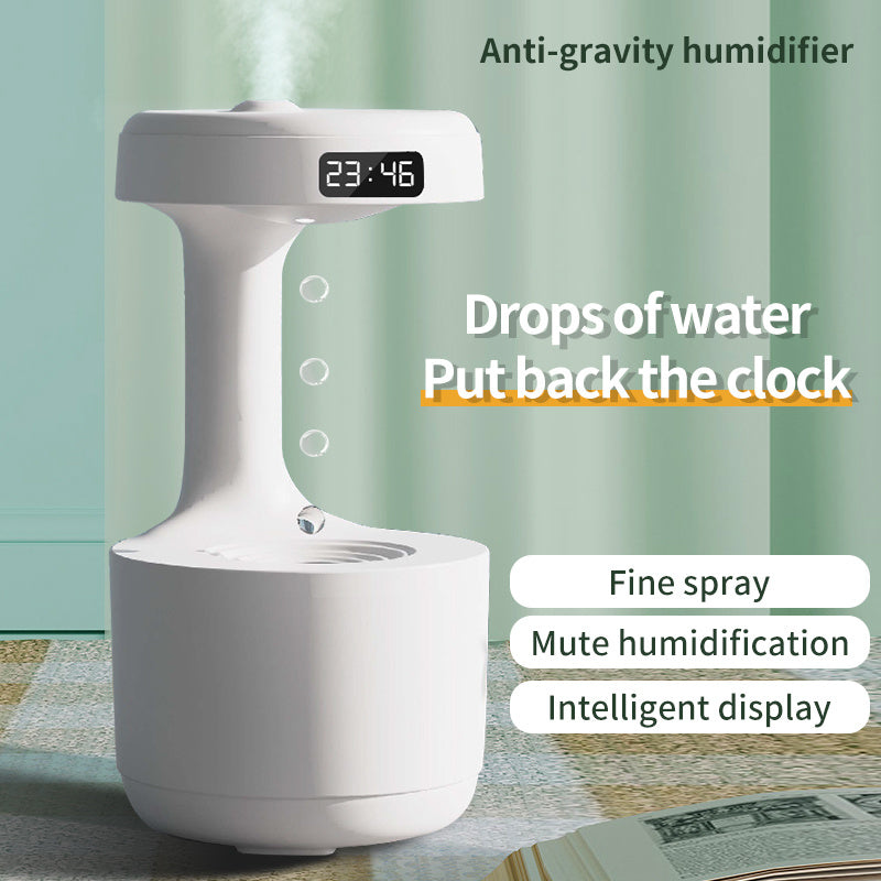 Anti-Gravity Humidifier/Aroma Diffuser With Clock Water Drop