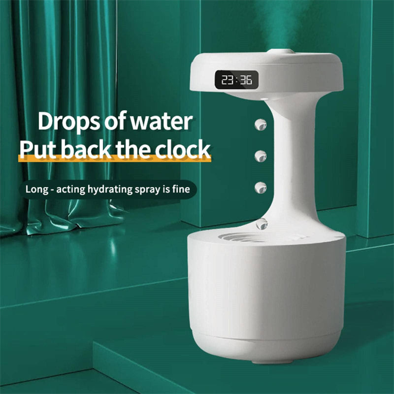 Anti-Gravity Humidifier/Aroma Diffuser With Clock Water Drop