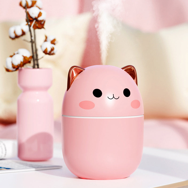 Cute Cat Air Humidifier Aromatherapy Air Purifier With Led Cool Mist Spray