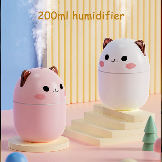 Cute Cat Air Humidifier Aromatherapy Air Purifier With Led Cool Mist Spray