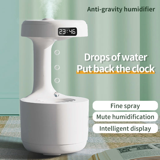 Anti-Gravity Humidifier/Aroma Diffuser With Clock Water Drop